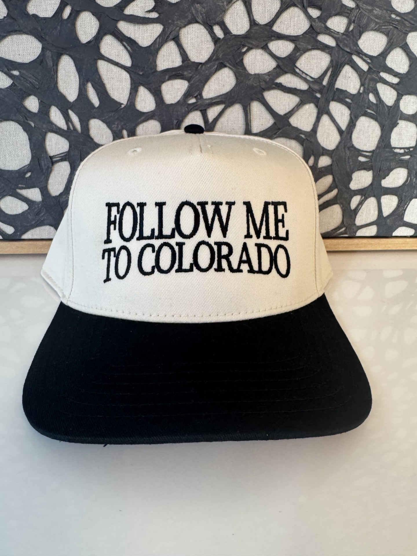 Follow Me To Colorado - Black/Natural Canvas Baseball Cap