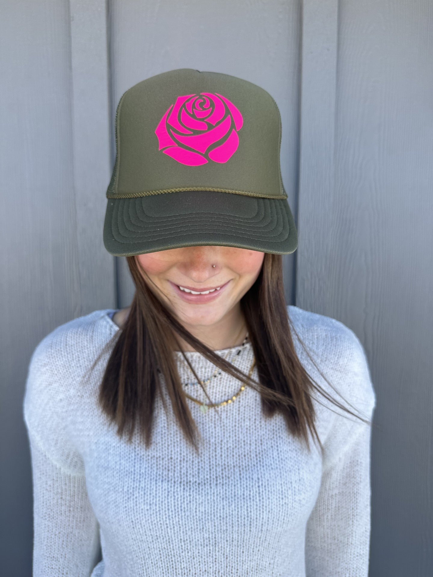 Rose image on Olive Trucker