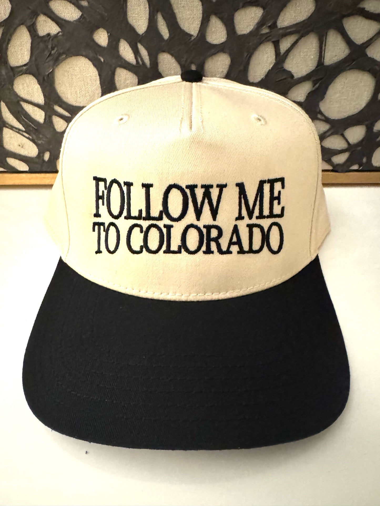 Follow Me To Colorado - Black/Natural Canvas Baseball Cap