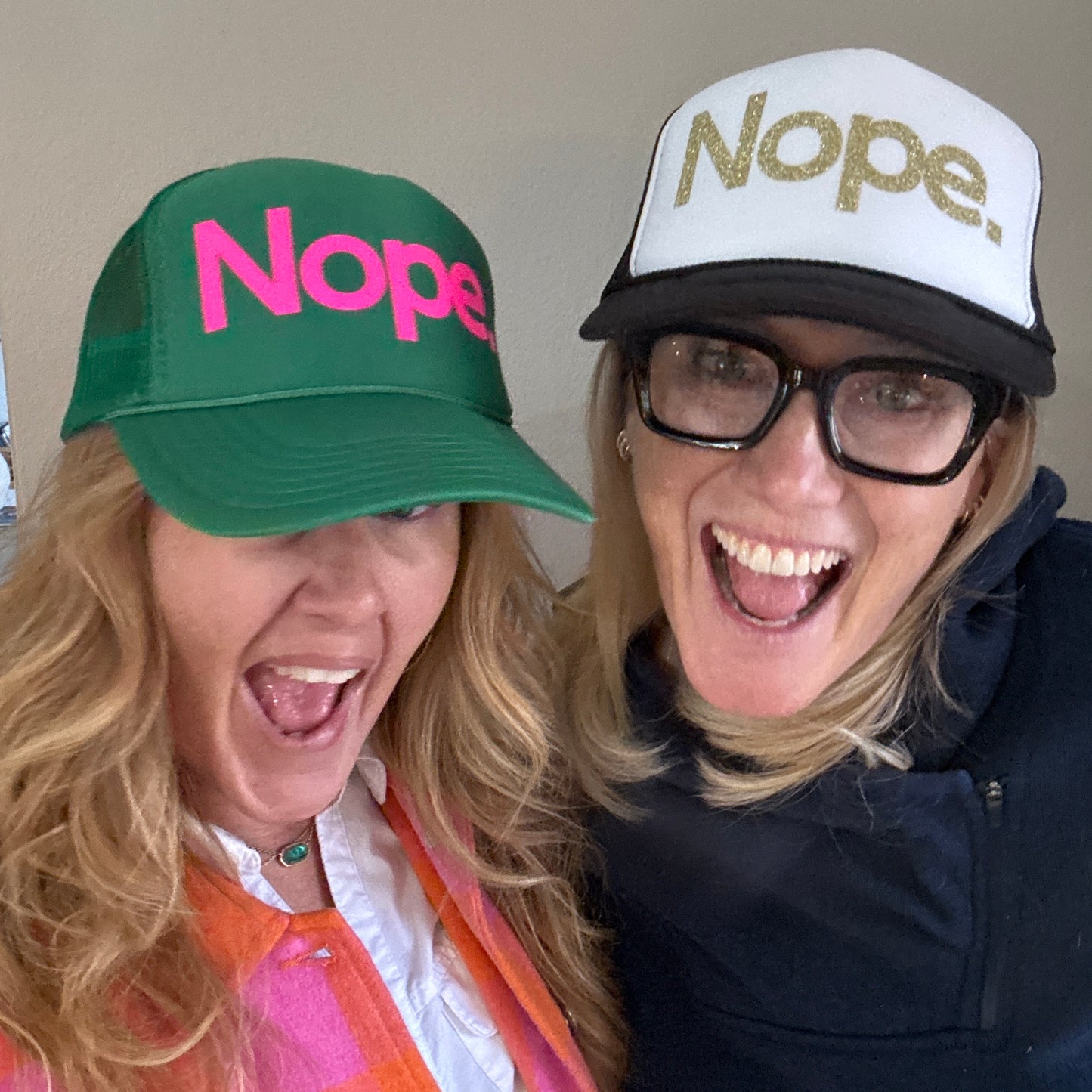 Midlifers Nope. kelly green trucker