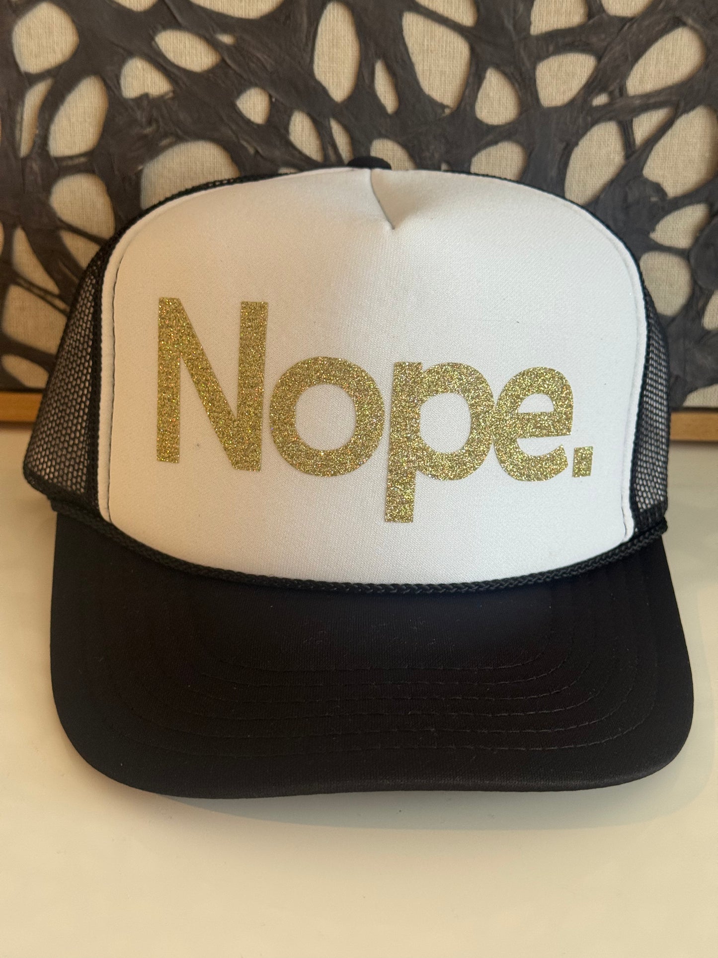 Midlifers Nope. black and white trucker