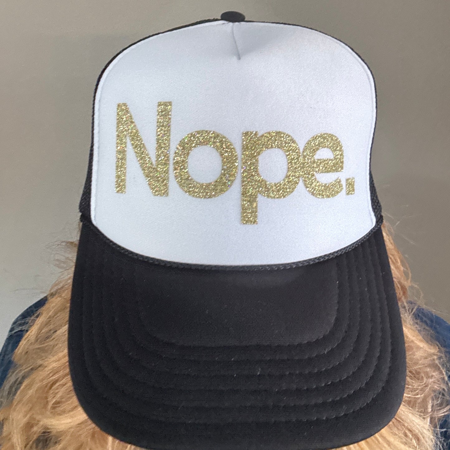 Midlifers Nope. black and white trucker