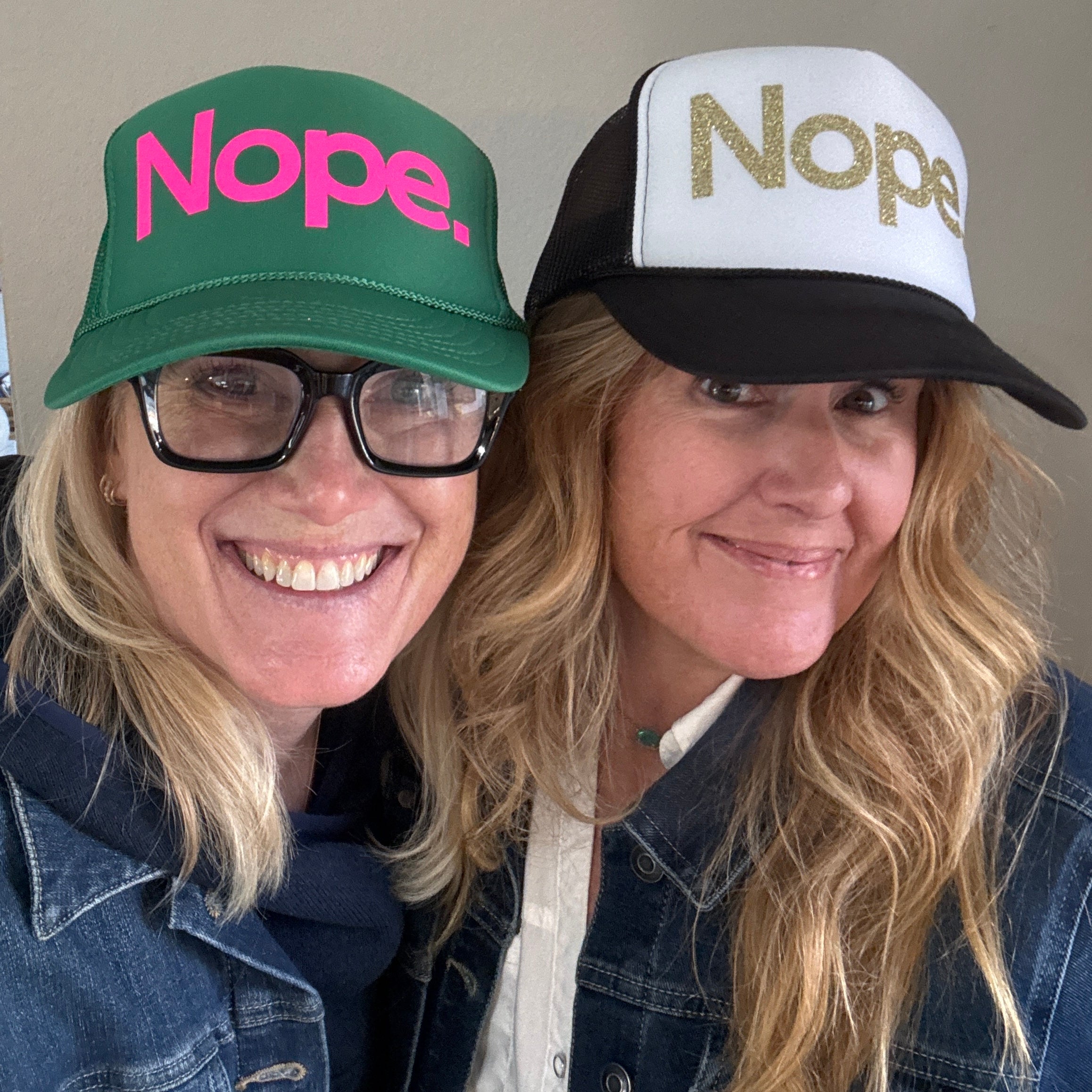 Midlifers Nope. kelly green trucker – Arnie and Ollie