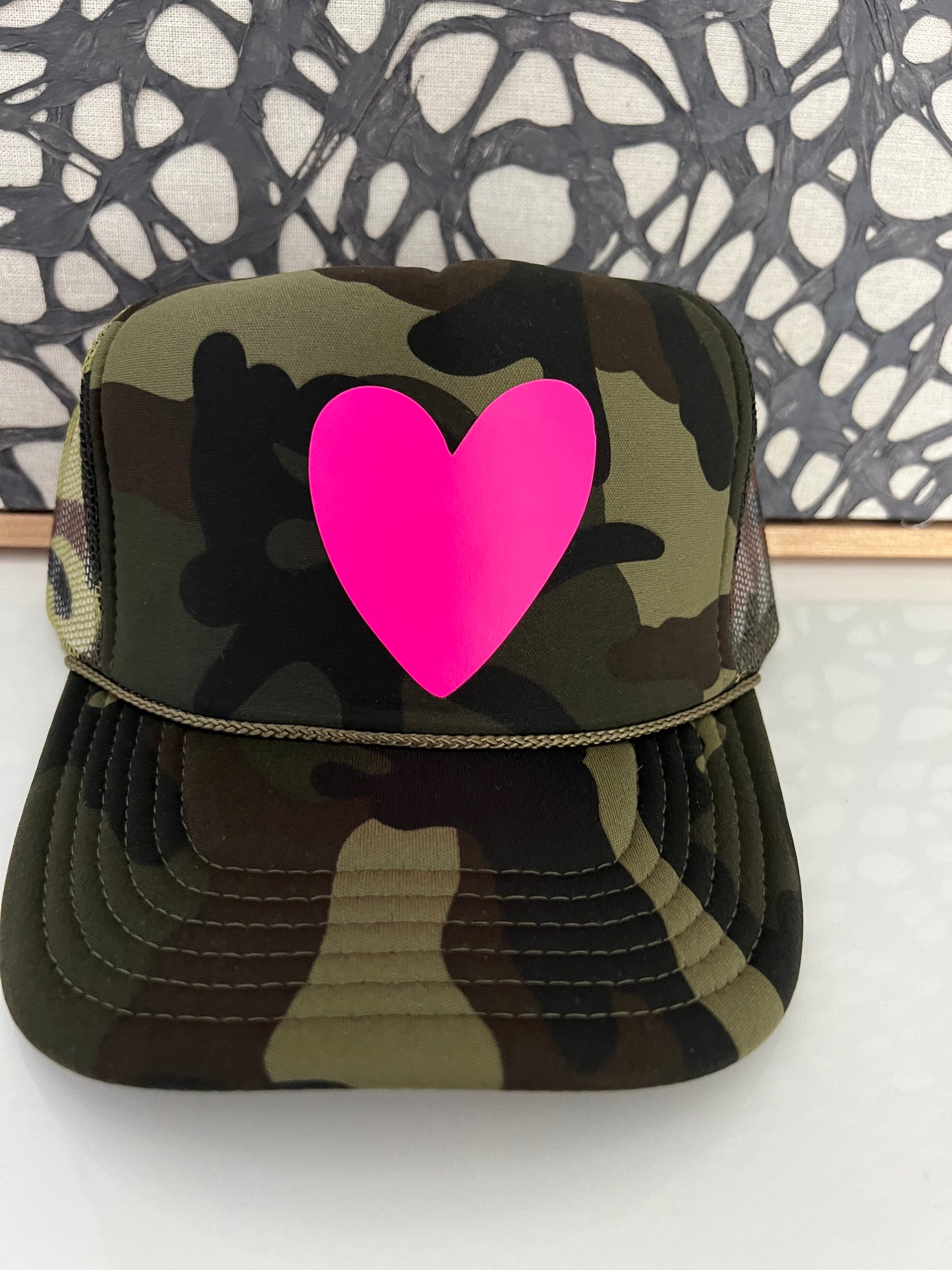 Artsy Heart - Camo Trucker