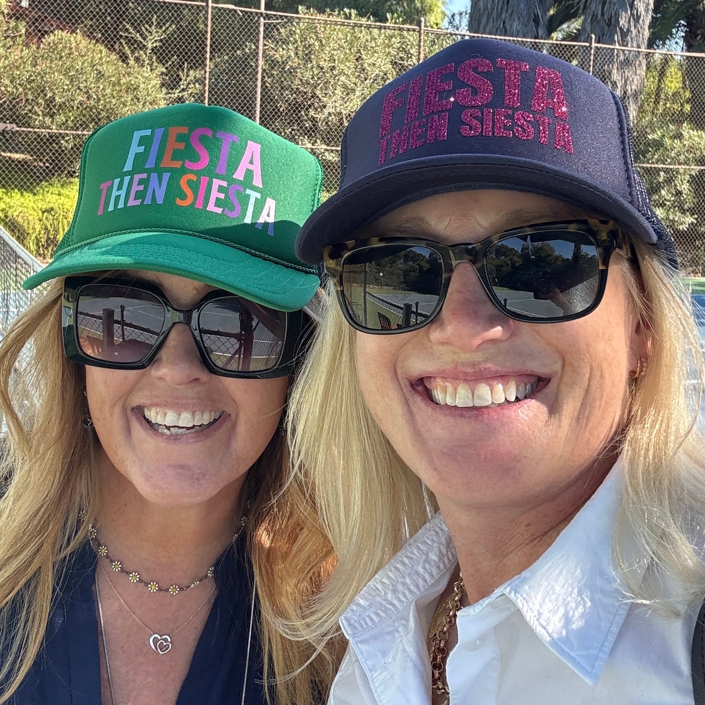 Midlifers FIESTA THEN SIESTA kelly green trucker