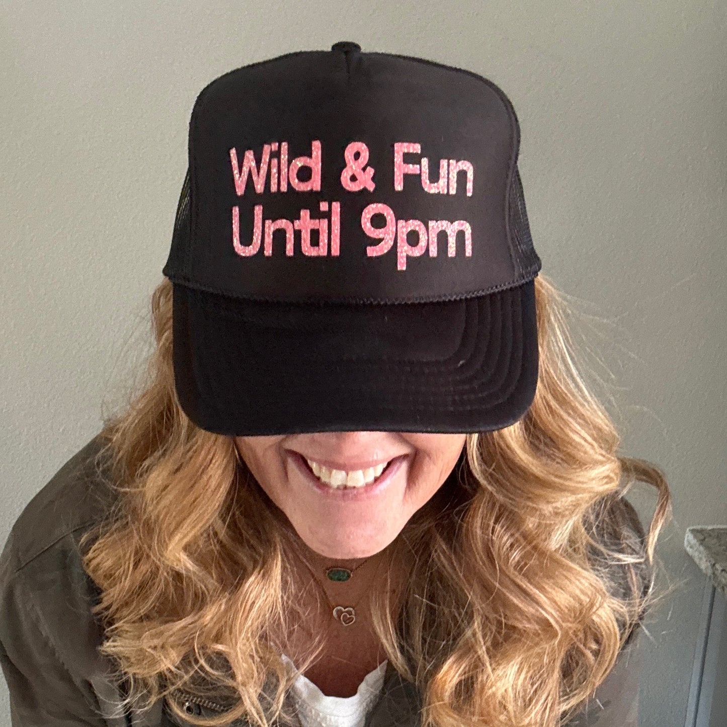 Midlifers WILD + FUN black with neon coral glitter