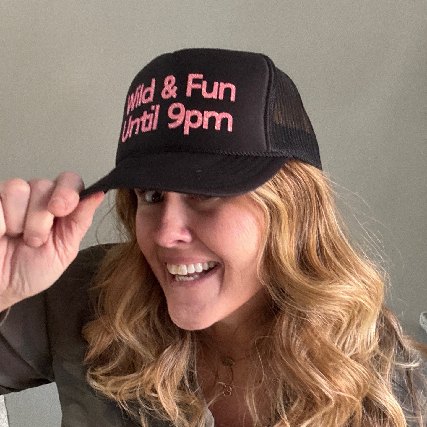 Midlifers WILD + FUN black with neon coral glitter