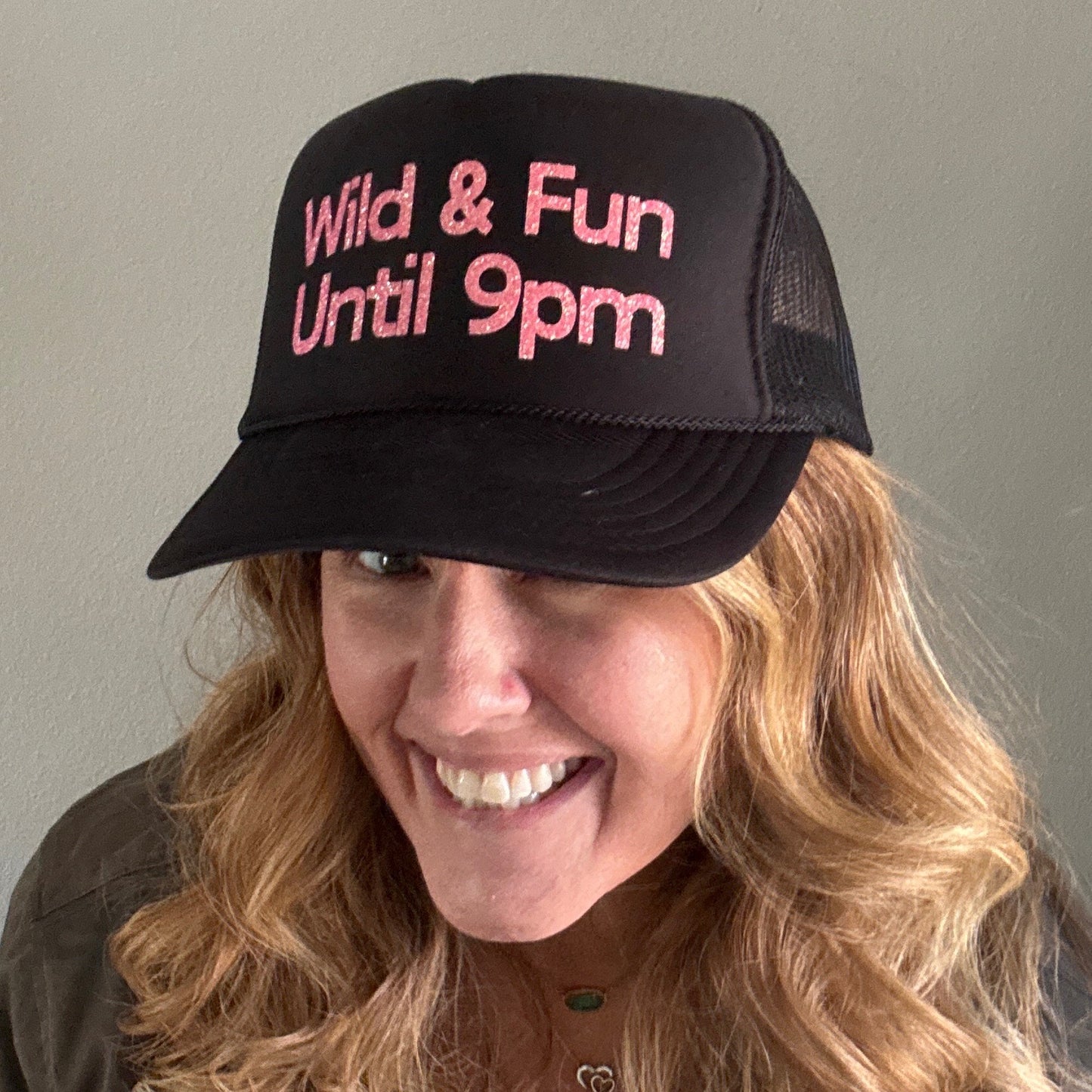 Midlifers WILD + FUN black with neon coral glitter