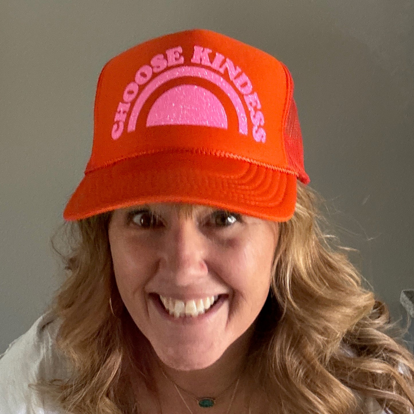 Midlifers CHOOSE KINDNESS orange trucker.