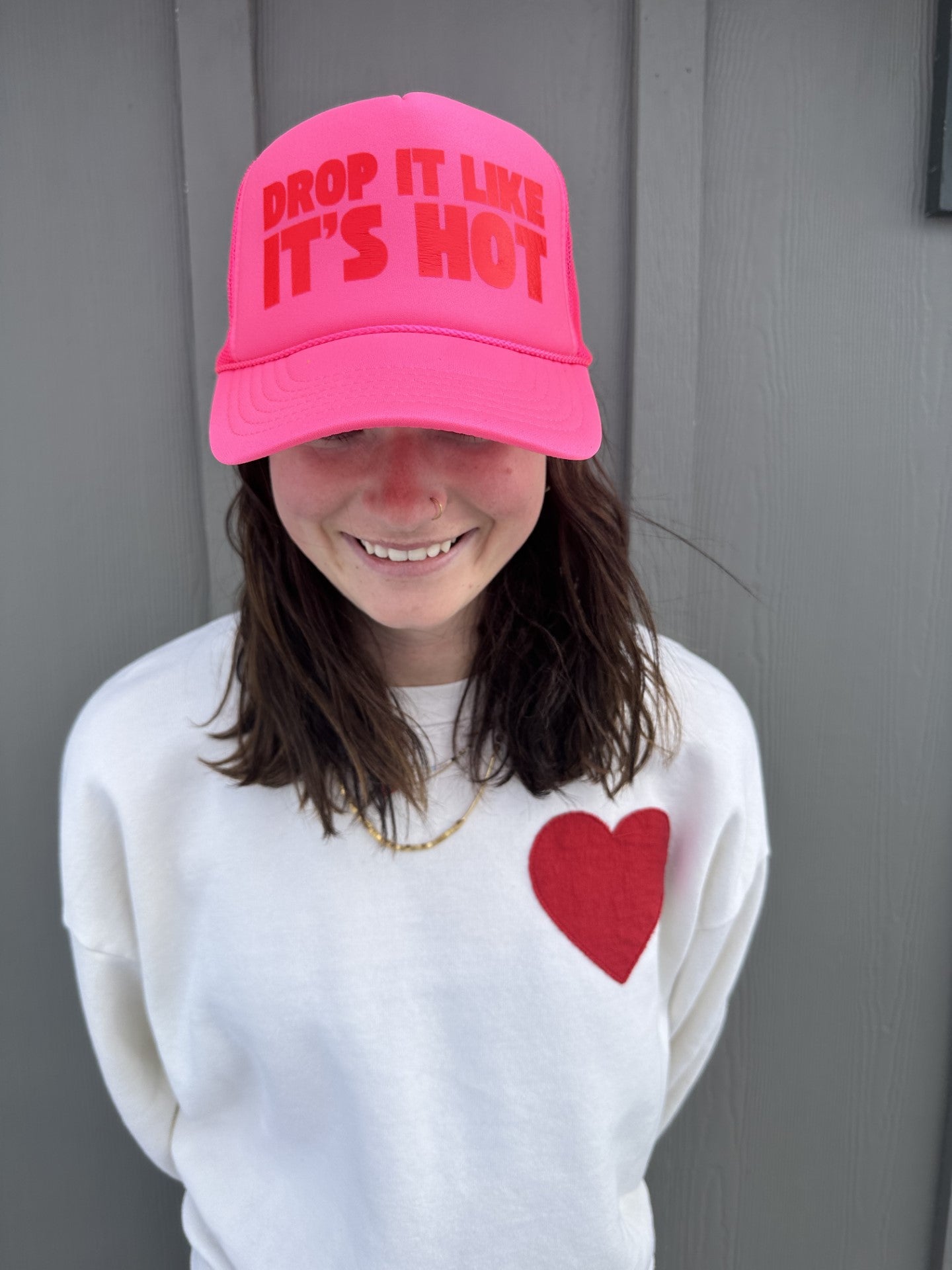 Drop it Like its Hot - Neon Pink Trucker