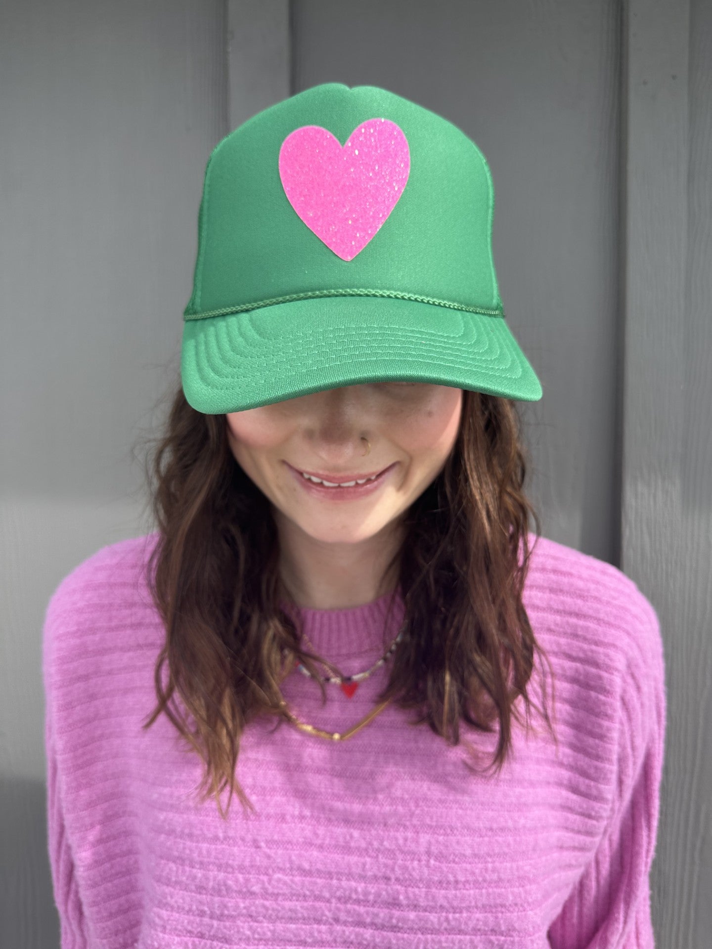 Artsy Heart - Kelly Green Trucker