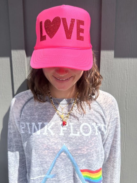 Love - Neon Pink Trucker