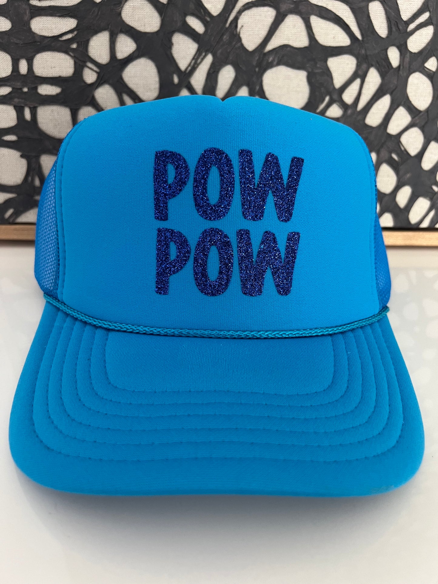 Pow Pow - Neon Blue Trucker Hat