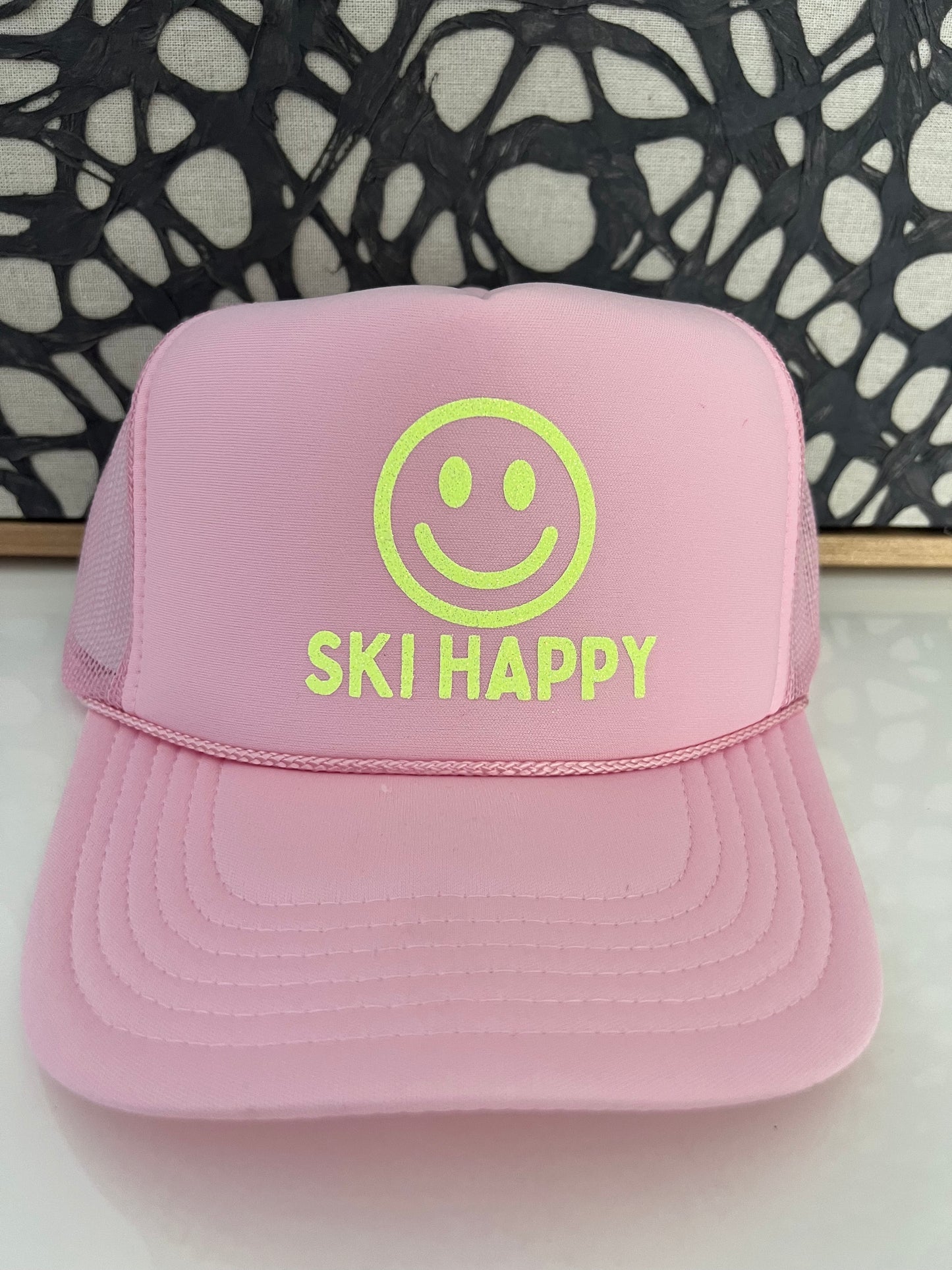 Ski Happy - Light Pink Trucker