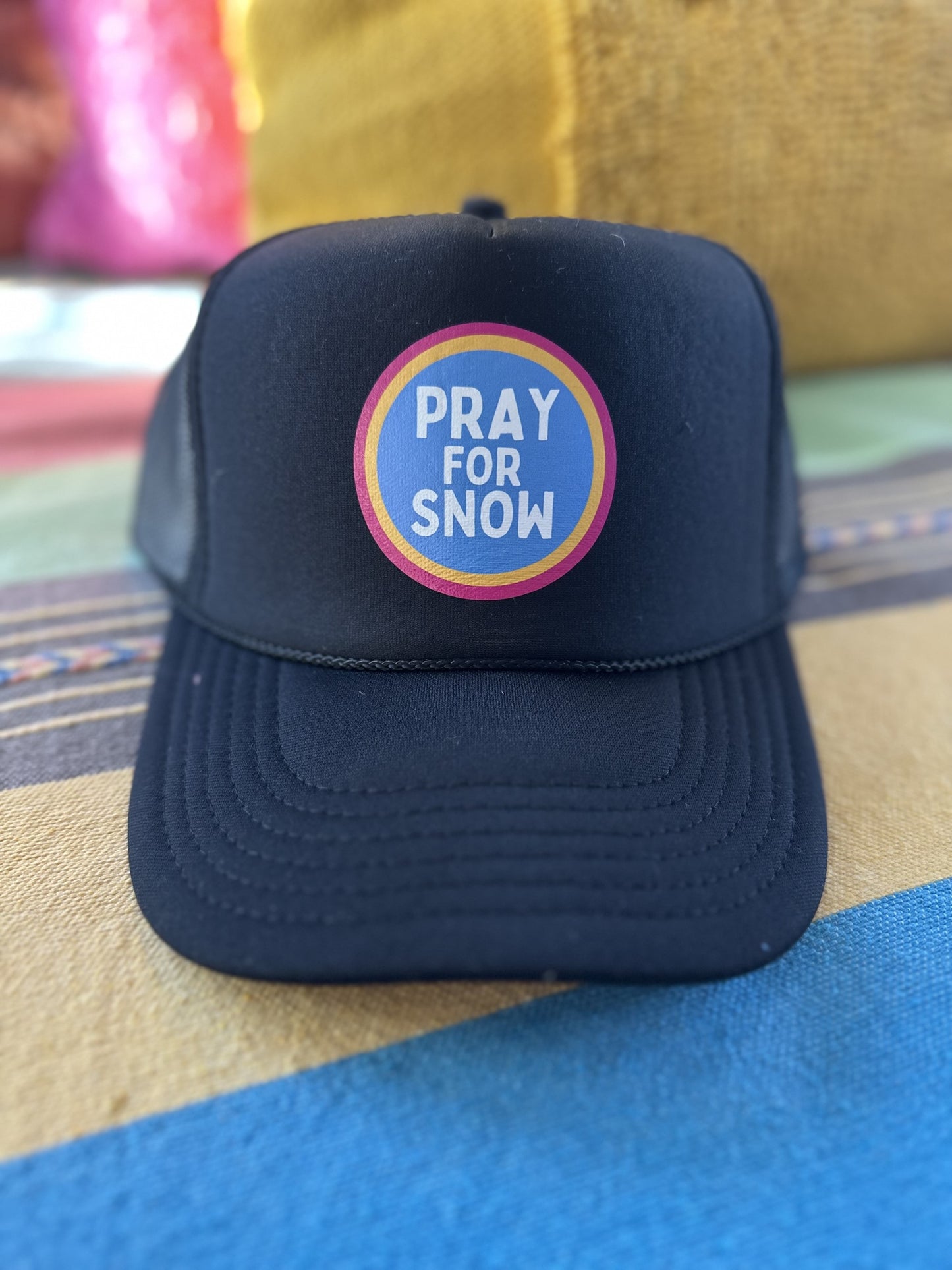 Pray for Snow - Black Trucker