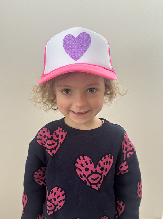 Youth Heart - Pink/White Trucker