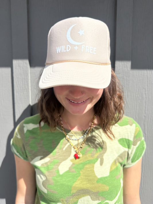 Wild + Free - Tan Trucker