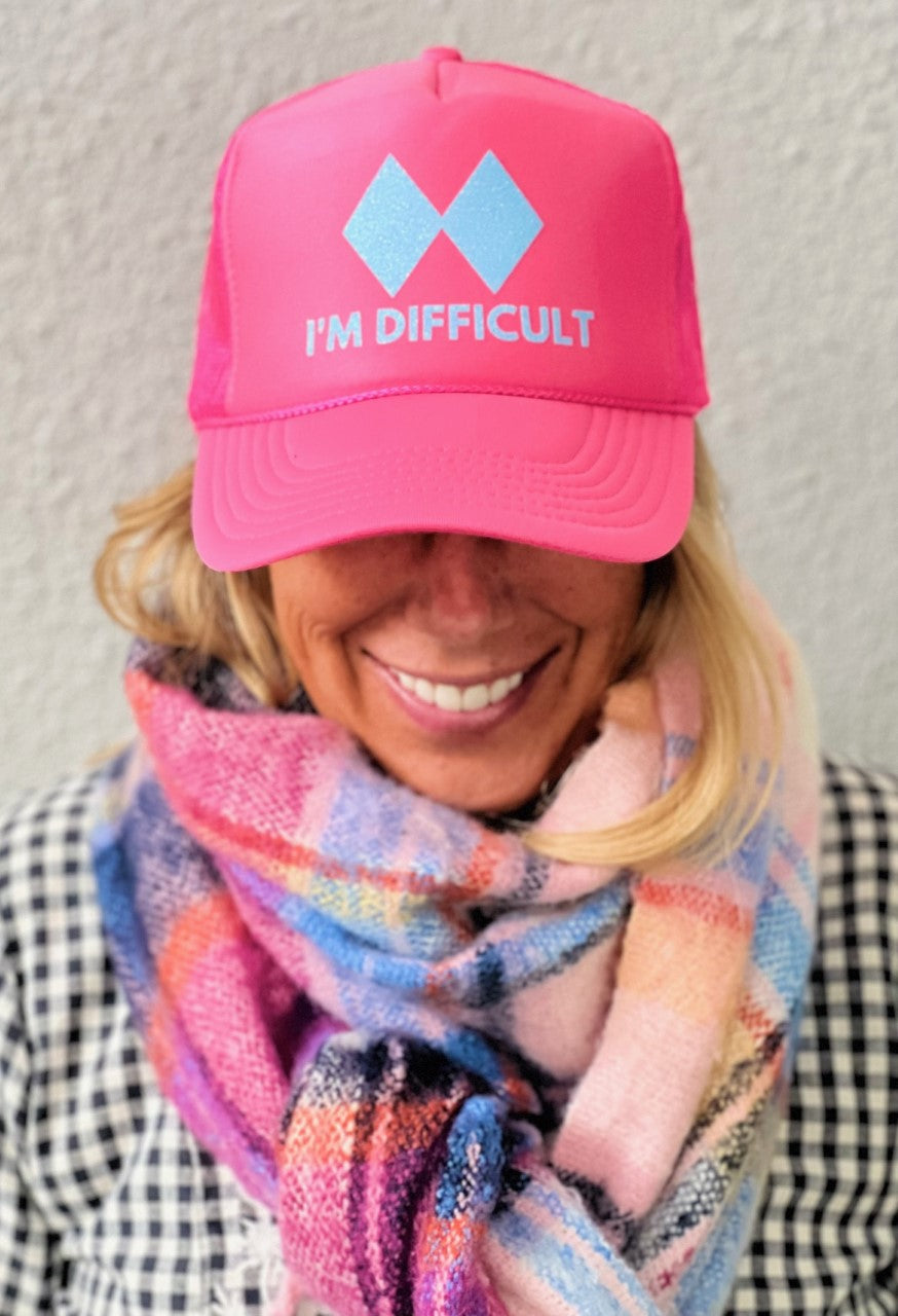 I'm Difficult - Neon Pink Trucker